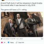 بازی Grand Theft Auto 5 در عربستان سعودی منتشر خواهد شد
