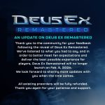 ریمستر بازی Deus Ex با تاخیر مواجه شد